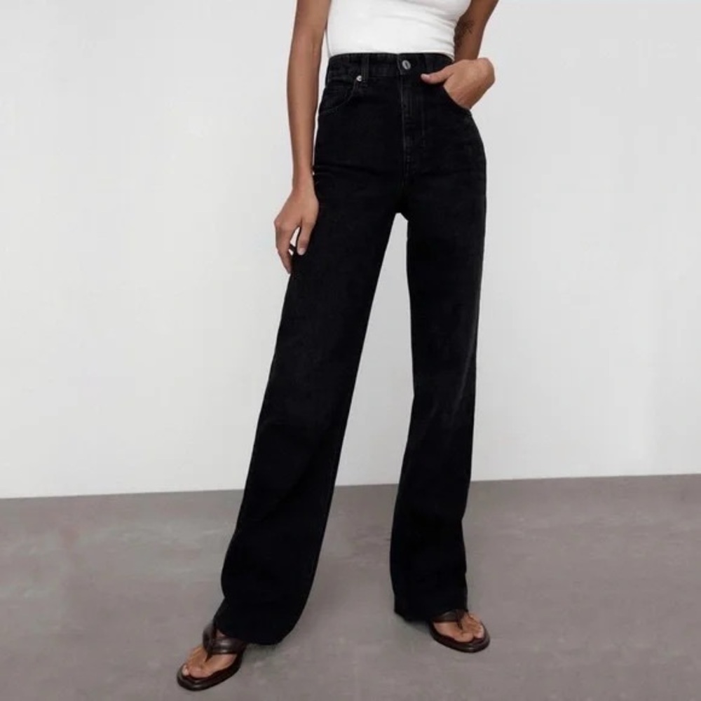 Zara High Waist Wide Leg Jeans